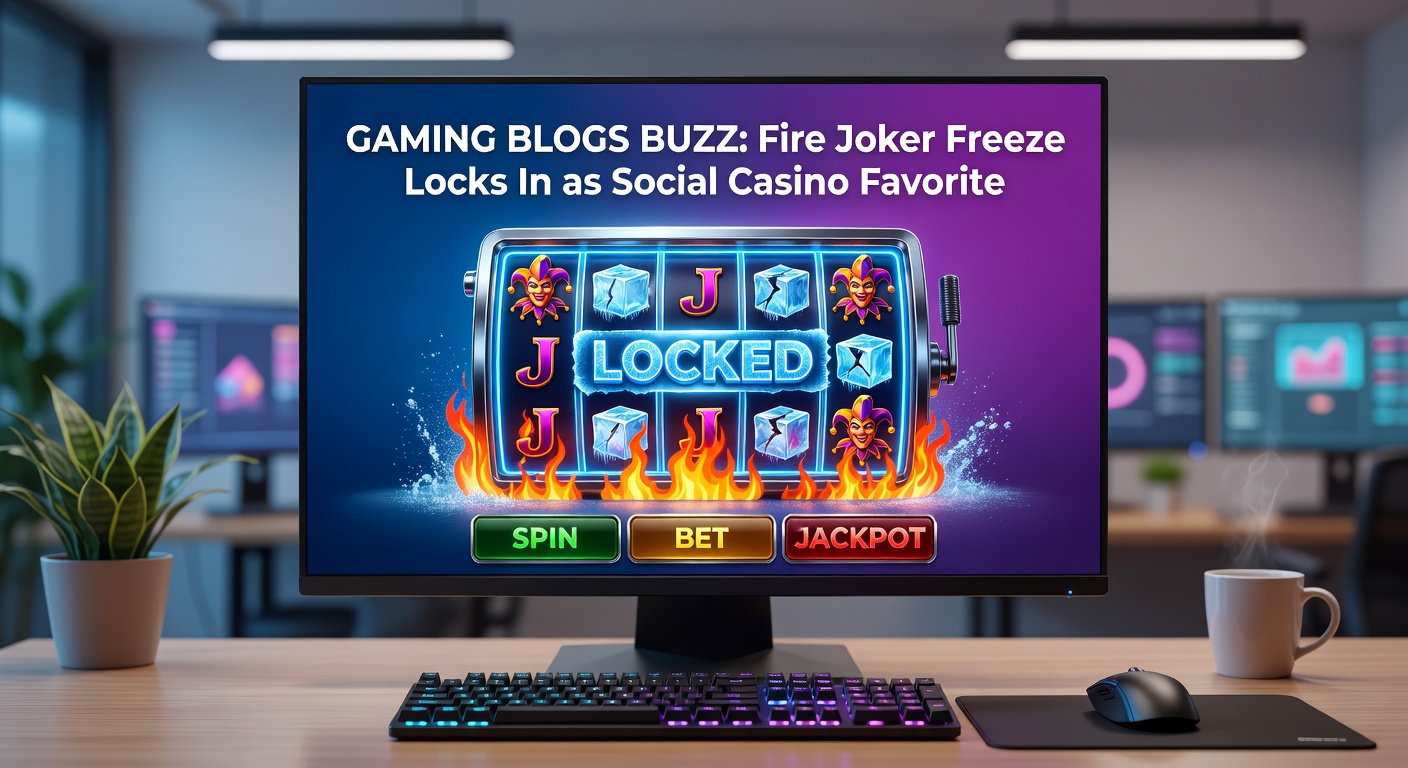 Collage of social casino leaderboards and blog screenshots featuring Fire Joker Freeze top rankings, player testimonials, and icy jackpot celebrations from April 2026