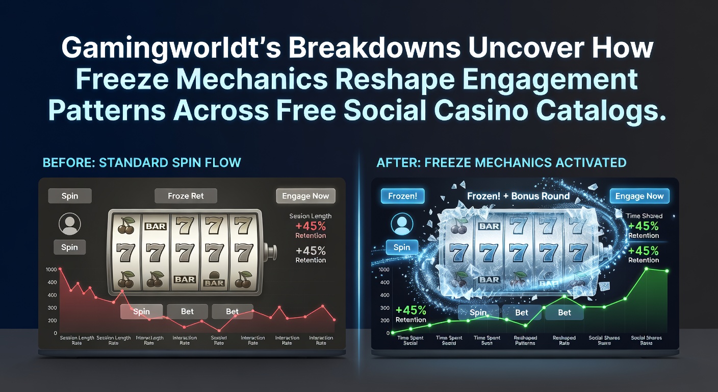 Visual breakdown of freeze mechanics impact on player sessions in social casino platforms