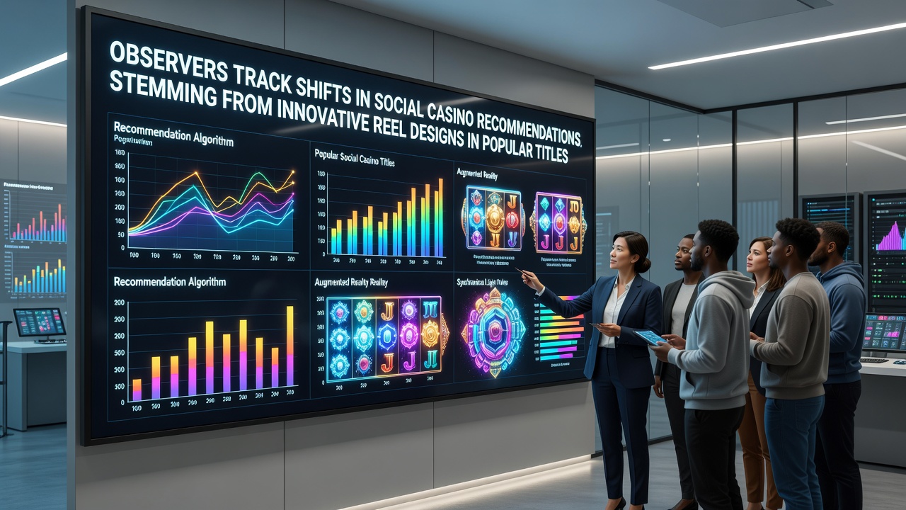 Analysts reviewing reel design trends across social casino platforms in mid-2026