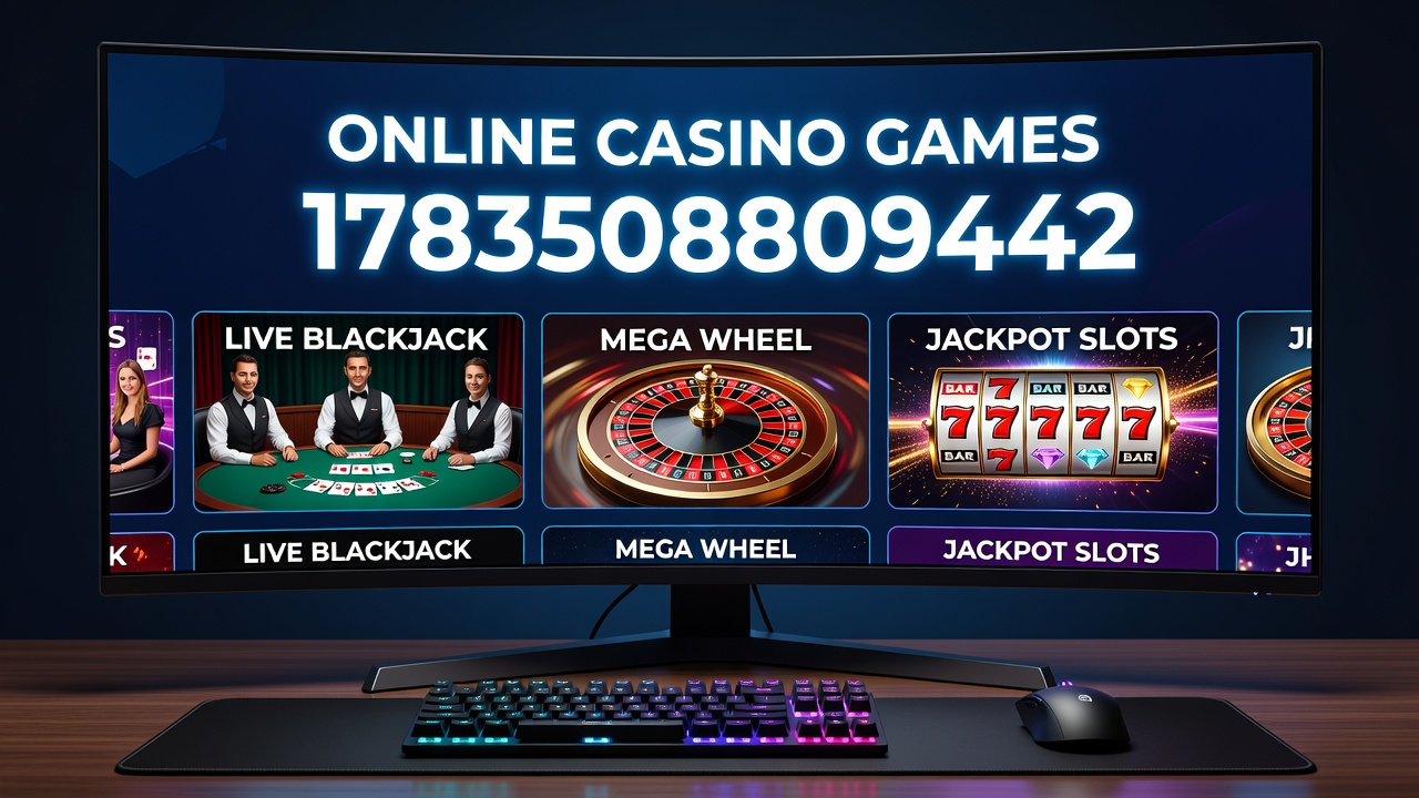 Overview of diverse online casino game interfaces displayed on multiple devices including slots and table games